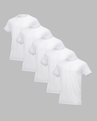 BVD® Men's Cotton Crew T-Shirt, White 5 Pack 