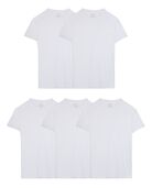 Men's  Active Cotton Blend White Crew T-Shirts, 5 pack WHITE
