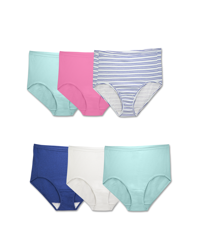 Women S Plus Fit For Me Comfort Covered Cotton Assorted Brief