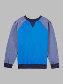 Boys' Fleece Raglan Crew Sweatshirt Blue Stripe
