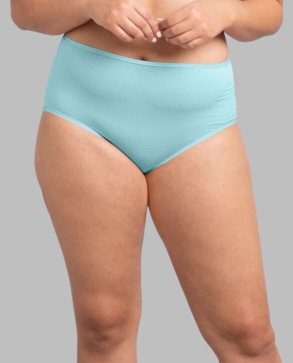 Women's Breathable Cooling Stripe™ Brief Panty, Assorted 6 Pack ASST
