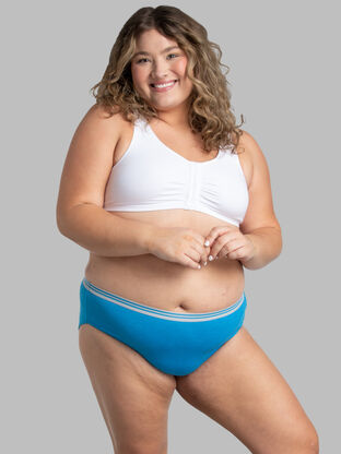 Hanes Nylon Hi-Cut Panties 6-Pack Underwear Assorted Colors Women's Size 7