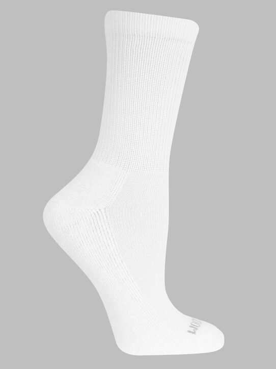 Women's Sport Crew Cush Sock, 10 Pack WHITE