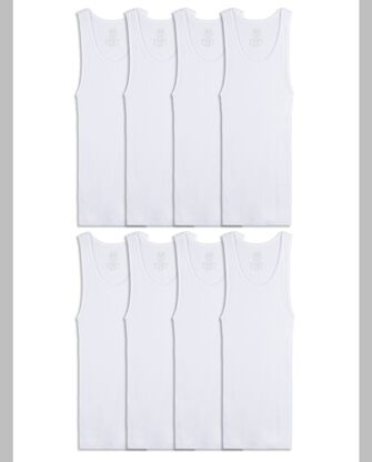 Boys' Classic A-Shirt, White 8 Pack WHITE