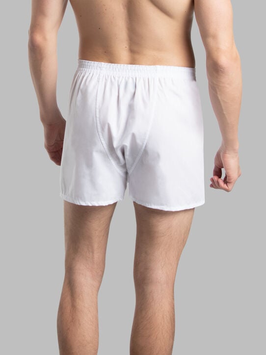 Men's Relaxed Fit Boxers, White 5 Pack White