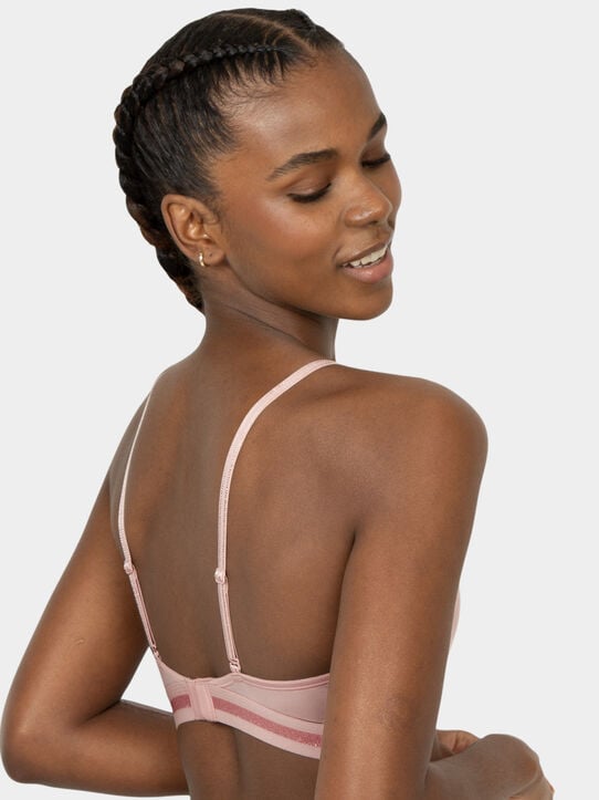 'FOMO Free' Triangle Bralette, 2 Pack Rose Shadow/ Black Hue