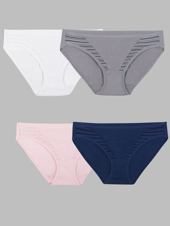 Women's CoolBlend Bikini Panty, Assorted 4 Pack Assorted