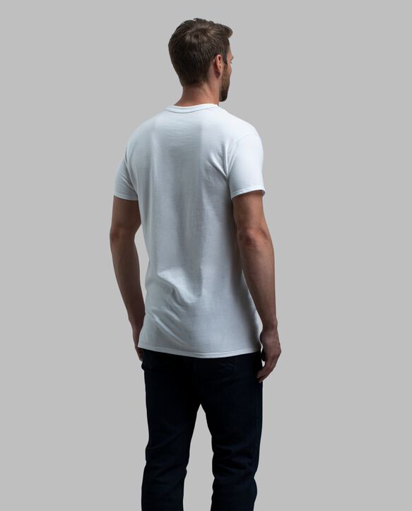 BVD® Men's Short Sleeve Cotton V-neck T-Shirt, White 5 Pack White
