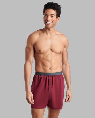 Premium Men's Knit Boxers, Assorted 4 Pack 