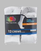 Men's Dual Defense®Crew Socks, 12 Pack, Size 6-12 WHITE/GREY