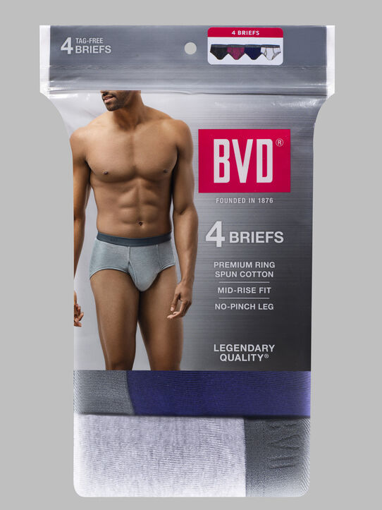 BVD® Men's Fashion Briefs, Assorted 4 Pack Assorted