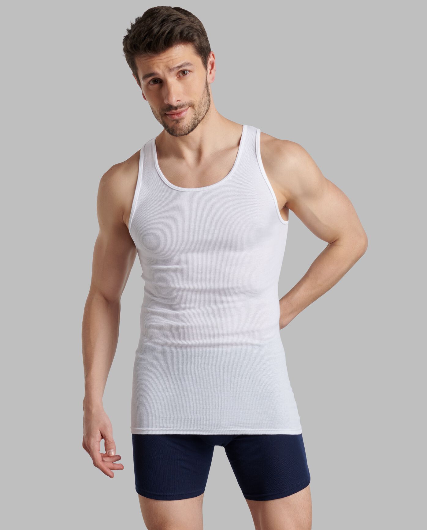 Men's Premium A-Shirt, White 4 Pack White