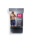 BVD Men's Black and Gray Boxer Brief, 4 Pack ASSORTED
