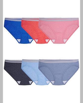 Women's Heather Low-Rise Hipster Panty, Assorted 6 Pack ASSORTED