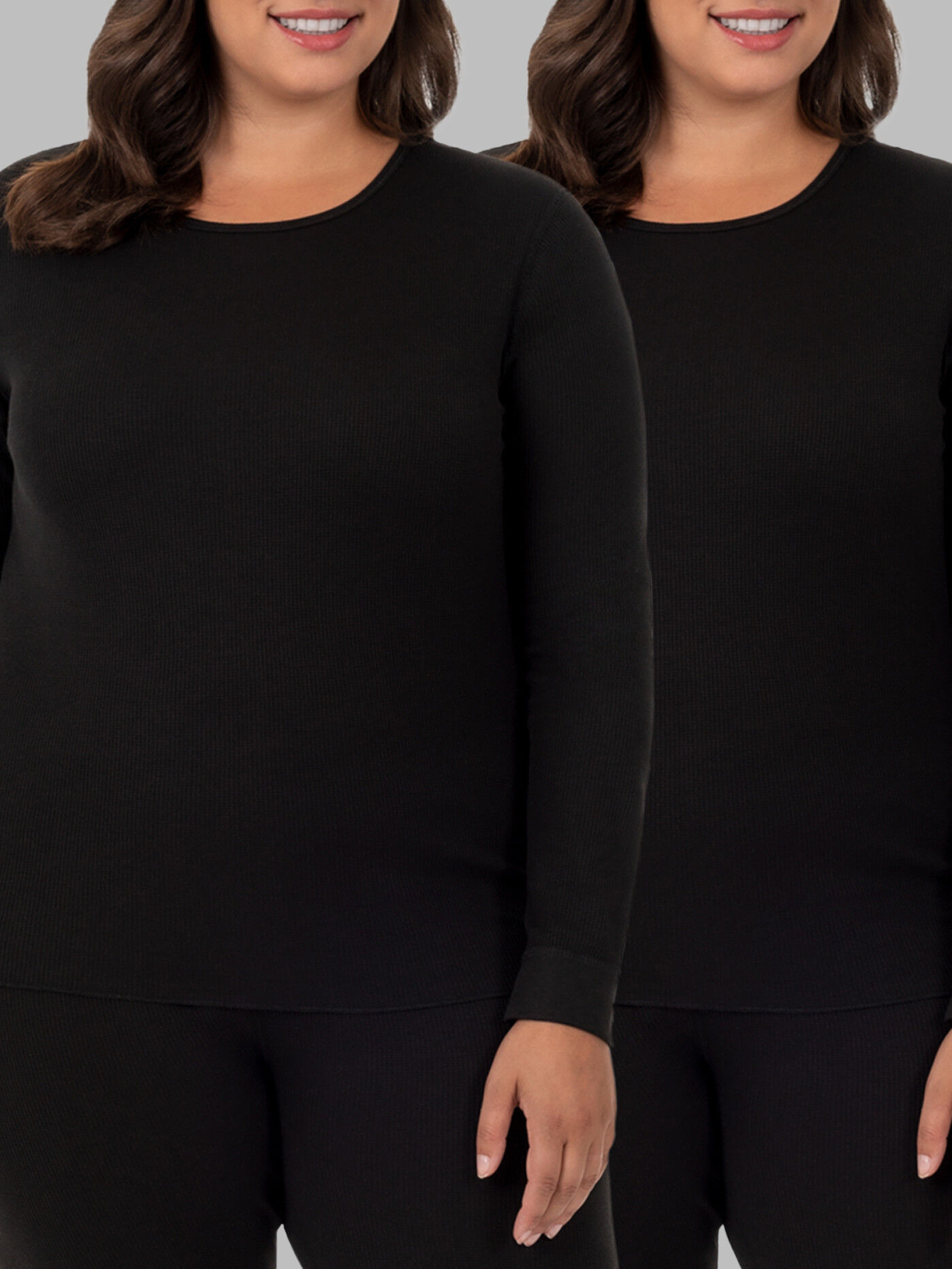 Women s Plus Size Thermal Crew Top 2 Pk Fruit of the Loom
