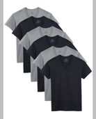 Men's Short Sleeve Black and Gray V-Necks, 6 Pack ASSORTED