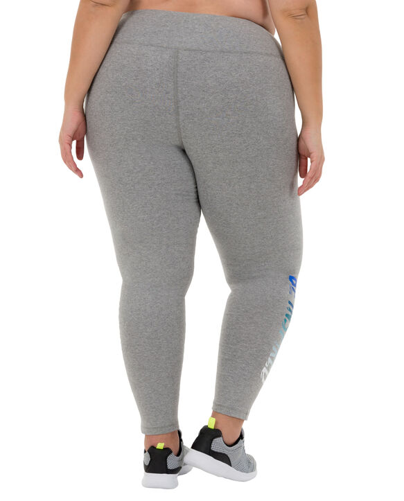 Fit For Me by Fruit of the Loom Ladies Plus Size Graphic Leggings MEDIUM GREY HEATHER GRAPHIC "BE INSPIRED"