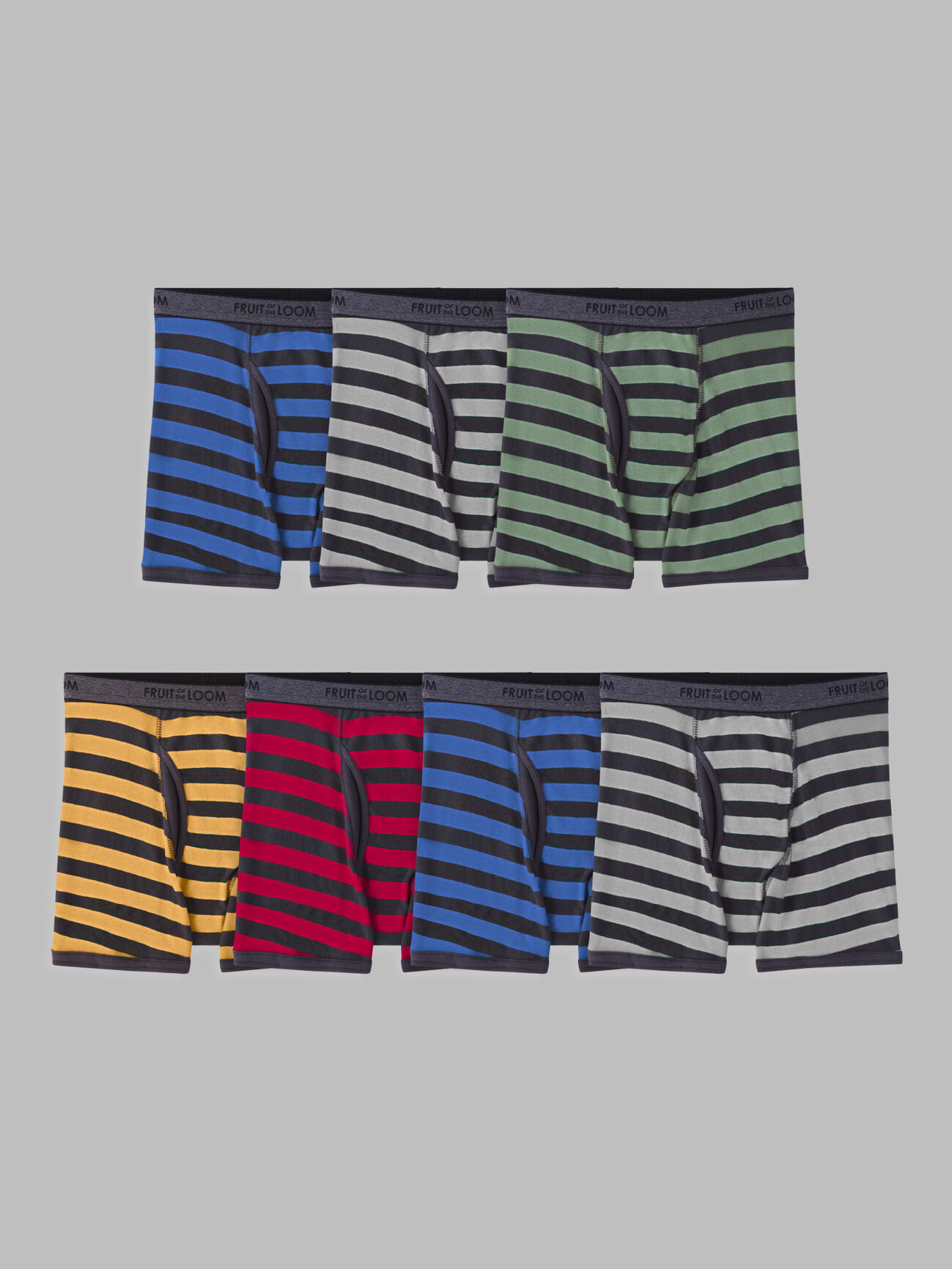 Boys'Eversoft®  CoolZone® Boxer Briefs, Assorted Stripe 7 Pack Assorted 3