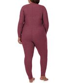 Women's Fit For Me By Fruit of the Loom Waffle Unionsuit MERLOT INJECTION HEATHER