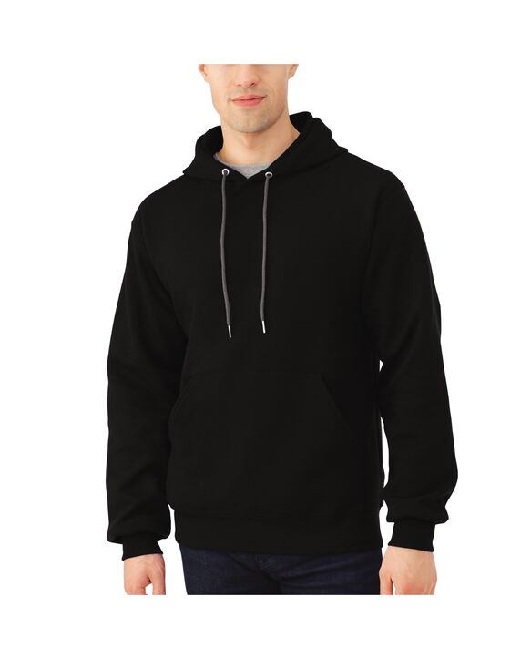 Big Men's Fleece Pullover Hoodie Sweatshirt, 1 Pack Black