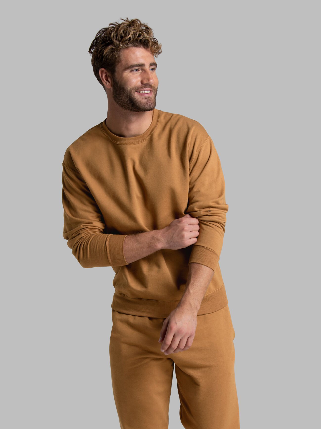 EverSoft®  Fleece Crew Sweatshirt, Extended Sizes Golden Pecan