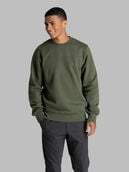 Men's Crafted Comfort Favorite Fleece Crew Military Green Heather