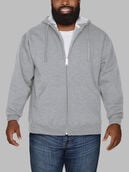 Big Men's Eversoft®  Fleece Full Zip Hoodie Sweatshirt Grey Heather