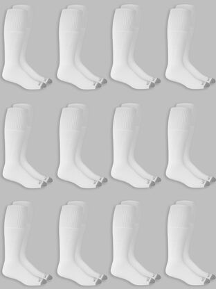Men's Dual Defense® Tube Socks White, 12 Pack, Size 6-12 
