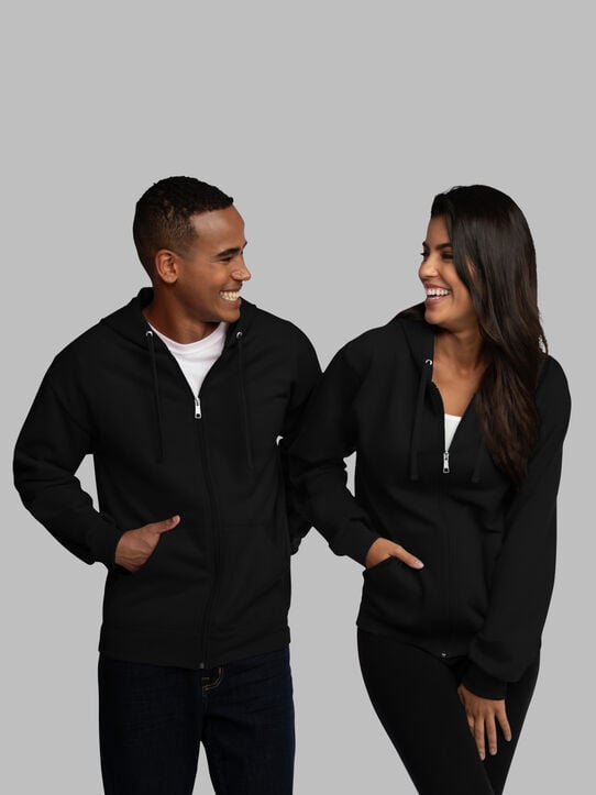 EverSoft®  Fleece Full Zip Hoodie Sweatshirt Black