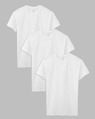 Tall Men's Short Sleeve Crew T-Shirt, White 3 Pack 