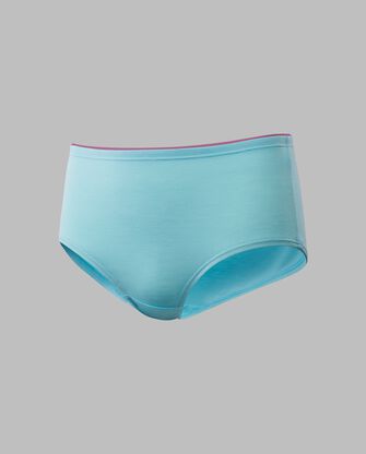 Girls' True Comfort 360 Stretch Brief Underwear, Assorted 6 Pack 