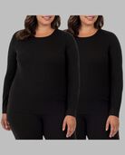 Women's Plus Size Thermal Crew Top, 2 Pack 
