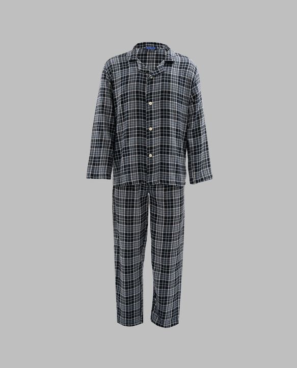 Fruit of the Loom Men's Flannel Pajama, 2 Piece Set GREY PLAID
