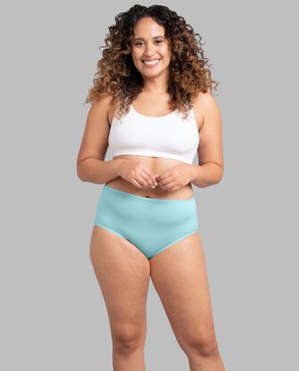 Women's Breathable Cooling Stripe Brief Panty, Assorted 6 Pack 