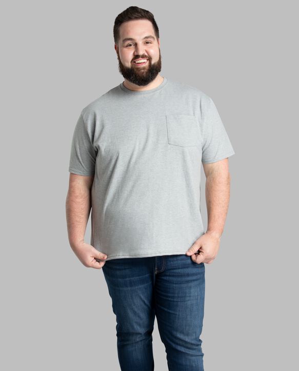 Big Men's Eversoft® Short Sleeve Pocket T-Shirt Mineral Grey Heather
