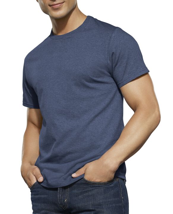 Men's Short Sleeve Assorted Crew T-Shirts, Extended Sizes, 4 Pack