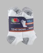 Men's Dual Defense®No Show Socks, 12 Pack, Size 6-12 WHITE/GREY