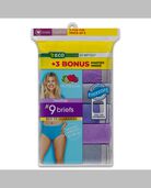 Women's Heather Brief Panty, Assorted 6+3 Bonus Pack ASSORTED