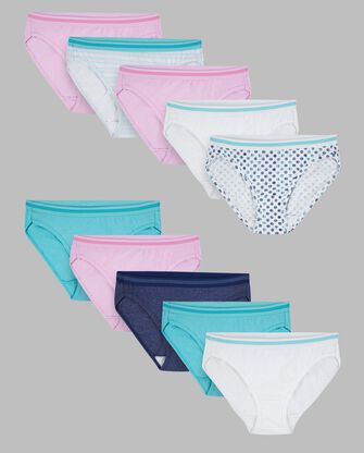 Women's Cotton Bikini Panty, Assorted 10 Pack 