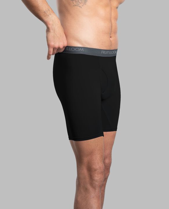 Men's Micro-Stretch Long Leg Boxer Briefs, Black 5 Pack Assorted
