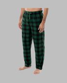 Fruit of the Loom Men's Holiday and Plaid Microfleece Sleep Pant, 2 Pack JOLLY/GREEN BUFFALO CHECK