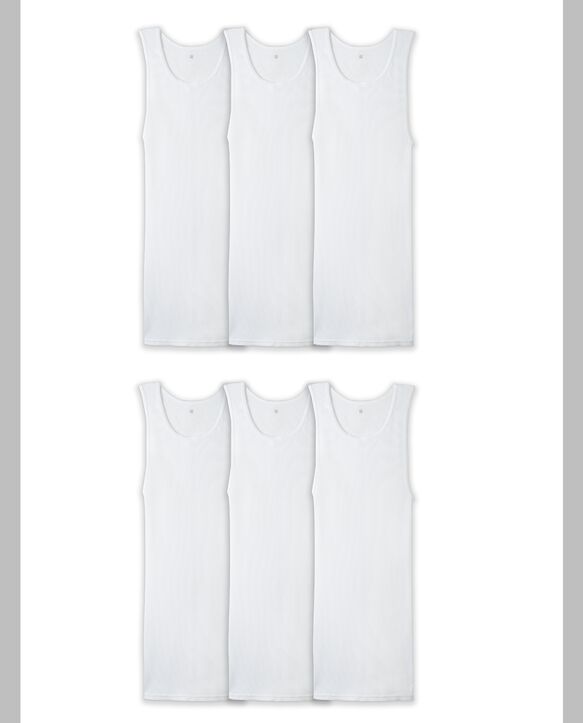 BVD Men's White Cotton A-Shirt, 6 Pack