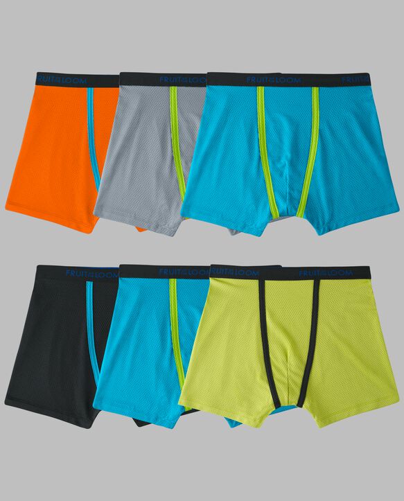 Boys' Breathable Micro-Mesh Boxer Briefs, Assorted 5+1 Bonus Pack Assorted