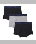 Men's Premium Breathable Cotton Mesh Short Leg Boxer Briefs, Black and Grey 3 Pack ASST