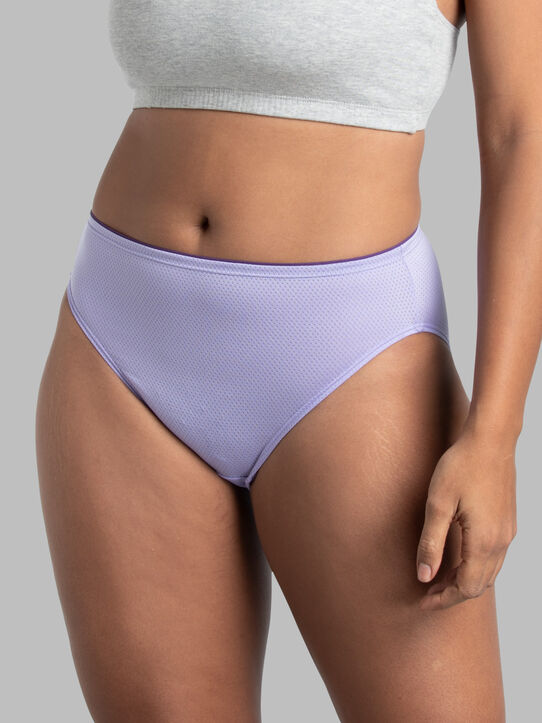 Women's Breathable Micro-Mesh Hi-Cut Panty, Assorted 6+2 Bonus Pack