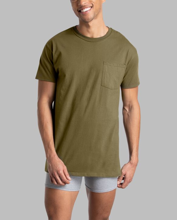 Men’s Short Sleeve Pocket T-Shirt, Extended Sizes Assorted 6 pack Assorted