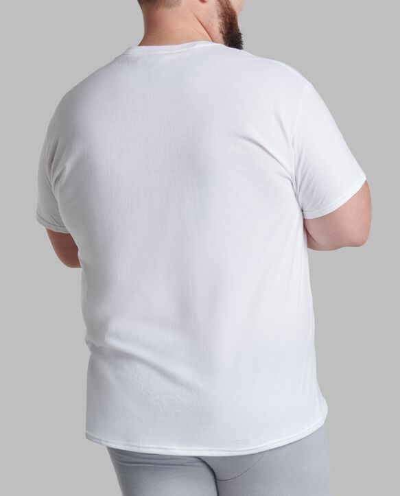 Big Men's Premium Short Sleeve Breathable Cotton Mesh Crew T-Shirt, White 3 Pack White