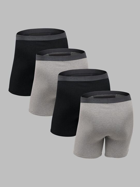 Fruit of the Loom Men's Premium CoolZone® Boxer Briefs, Black and Gray 4 Pack Assorted