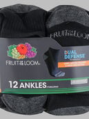 Men's Dual Defense® Quarter Socks Black, 12 Pack, Size 6-12 BLACK