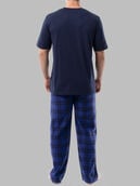 Fruit Of The Loom Men's Short Sleeve Jersey Knit Top and Fleece Sleep Pant, 2 Piece Set 